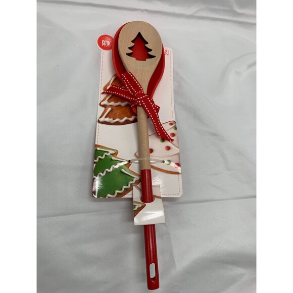 2 PC Wooden Spoon and Silicone Rest Set by Cook Works - Picture 1 of 7